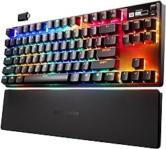 SteelSeries Apex Pro TKL Wireless HyperMagnetic Gaming Keyboard — Esports Tenkeyless — OLED Screen — Adjustable Actuation — PBT Keycaps — Bluetooth — 2.4GHz — USB-C