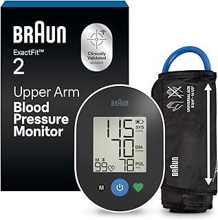 ExactFit™ 2 Blood Pressure Monitors for Home Use - Accurate Blood Pressure Machine, Color-Coded Results, Large Display BP Monitor, Universal Upper Arm BP Cuff, 30 Memory Slots