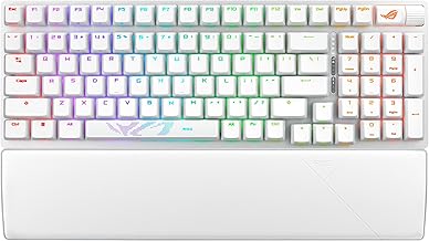 ROG Strix Scope II 96 Wireless Mechanical Gaming Keyboard – 96% Full-Size, Tri-Mode Connectivity, Hot Swappable Pre-lubed ROG NX Storm Clicky Switches, PBT Keycaps, RGB, PC/Mac Support - White