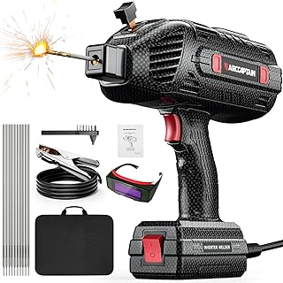 ARCCAPTAIN Stylish Handheld Welder, 110V Portable Welding Machine with IGBT Inverter, 120A Stick Welder with Auto Darkening Goggles and Upgraded Ground Clamp, Fits for 3/32"-1/8" Welding Rods