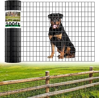 Welded Wire Fence, 100t(L) x 36inch(H) PVC Anti-Rust Coated Wire Mesh, 2 Inch x 3 Inch 16GA Garden Edging Border, Roll Metal Animal Barrier for Yard Vegetable Plant Protection Poultry Netting