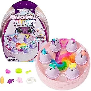 Alive, Rainbow Hatchery with 6 Mini Figures in Color Reveal Eggs & Over 10 Accessories, Kids Toys for Ages 3 and up