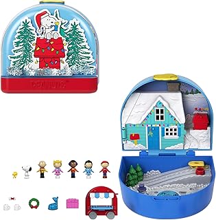 x Peanuts Collector Compact, Micro Dolls and Playset, 7 Themed Accessories, 4 Iconic Locations, Snoopy & Woodstock