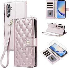 Argyle Wallet Case for Samsung Galaxy A10e with Crossbody/Wrist Strap Lanyard Luxury PU Leather Stand Zipper Purse Shockproof Card Holder Cell Phone Cover for A 10e 10ae S102DL Women Men Red
