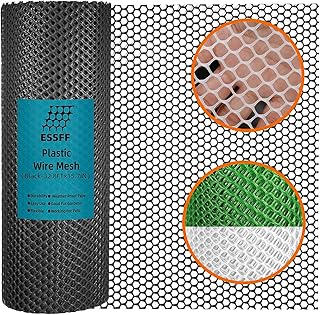 Pet & Garden Safeguard - 15.7IN x 32.8FT Roll - Black Plastic Netting, Multi-Use Decorative Fencing for Poultry, Dogs, Rabbits,Chicken and Snake Barrier