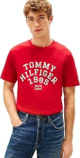 Men's Short Sleeve Cotton Graphic T-Shirts with Printed Arched Graphic