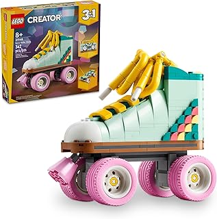 Creator 3 in 1 Retro Roller Skate Building Kit, Transforms from Roller Skate Toy to Mini Skateboard to Boom Box Radio, Birthday Gift for Skaters, Cool Toy for Boys and Girls Ages 8 and Up, 31148