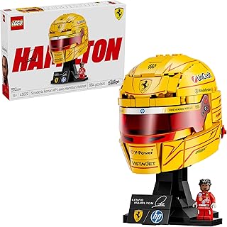 Editions Scuderia Ferrari HP Lewis Hamilton Helmet - Building Set for Teens, Ages 14+ - Collectible F1 Display - Bedroom or Home Office Decor - Gift for Racing Fans - 43022