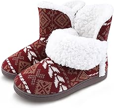 MIXIN Women Comfort Warm Fluffy Faux Fur Slipper Boots Soft Memory Foam Ankle Booties House Pull on Shoes Anti-Slip Sole Indoor Outdoor