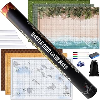 Dungeons and Dragons Starter Set - Ultimate DND Battle map Bundle with 6 terrains 24” x 36" Game Grid Mat, Dry Erase Markers, dice & More for Epic DND Adventures | DND maps, DND Battle mat