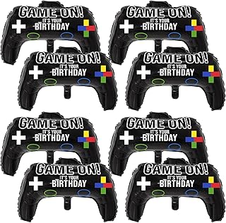 Gejoy 8 Pcs Video Game Party Balloons, 23.6 x 15.7 Inch Video Game Controller Aluminum Foil Balloon for Birthday gamer Party Decoration