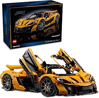 Technic McLaren P1 Hypercar Building Set, Gift for Adult Racing Fans, Race Car Collectible Model with V8 Piston Engine and 7-Speed Gearbox, 42172
