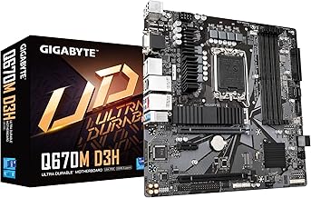 Q670M D3H (LGA1700/ Intel/ Q670/ M-ATX/ DDR5/ Dual M.2/ PCIe 4/ USB 3.2 Gen2 Type-C/Intel 2.5GbE LAN/Motherboard)