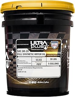 ULTRA 1PLUS SAE 5W-30 Full Synthetic Motor Oil API SP ILSAC GF-6A - 5W30 motor oil, 5 Gallon Pail
