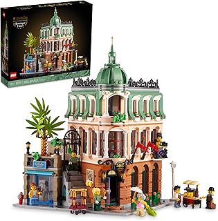 Icons Boutique Hotel 10297 Modular Building Display Model Kit for Adults to Build, Set with 5 Detailed Rooms Including Guest Rooms and Gallery