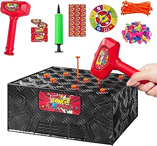 Zddaoole Balloon Pop Game,Blast Box Board Games Explosion Balloon Popping Desk Game for Family Parties