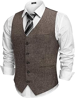 Men Casual Suit Vest Formal Dress Vest Slim Fit Waistcoat Business Wedding