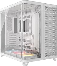 AIR 5400 RS-R ARGB Triple-Chamber Mid-Tower Panoramic PC Case – 3X Pre-Installed Reverse-Rotor RS120-R ARGB Fans, Low-Noise, High Airflow Ducts, Reverse Motherboard Support – White
