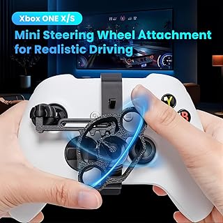 Xhiver Mini Steering Wheel Attachment for X-boX ONE X/S Controller Racing Games Controller Steering Wheel Attachment Accessory for X-boX(Black, 2-Pack)