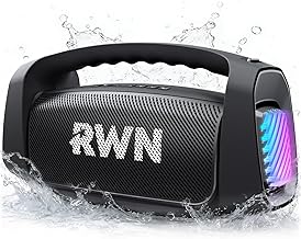 Outdoor Bluetooth Speaker: 160W Loud Sound, IP67 Waterproof with 24H Playtime, Fast Charge, Bass, TWS, Portable Wireless Speakers with Light Show for House, Party, Projector, Beach (Black)
