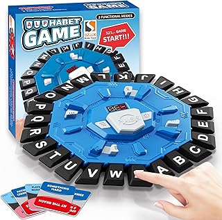 Word Game Family Board Games for Kids & Adults with 2 Modes,220 Topic Categories 24 Letters Pressing Games,Fun Fast-Paced Learning Game with English Pronunciation for Boys Girls Age 3+,35 Cards,Blue