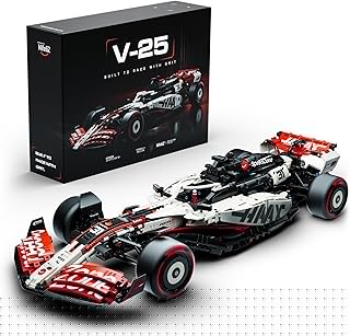 V25 F1 Racing Car Model Set, 1:8 Scale Car Building Set for Adults, Collectible and Display Gift for Racing Fans (2,634 PCS, NF10329)