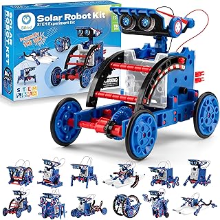 Solar Robot Building Kit STEM Gift for Boys Aged 8-12, 12-in-1 DIY Science Educational Robotic Toys for Kids Teens Birthday, Powered by the Sun with 190 Pieces