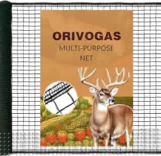Deer Fence Netting,Plastic Mesh Fence 6.5x50ft,Reinforced Edges 55gsm Heavy Duty Animal Barrier,Ideal for Garden Netting,Against Bird,Temporary Fence,Fruit Plant Protection,Black