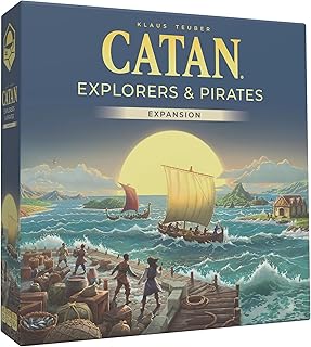 Explorers & Pirates Board Game Expansion (6th Edition) Embark on New Adventures, Strategy Game for Kids & Adults, Ages 12+, 3-4 Players, 90 Minute Playtime, Made by Catan Studio