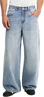 Men's Baggy Jeans Wide Leg Streetwear Loose Fit Denim Pants