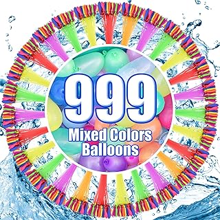 999 Pcs Self Sealing Water Balloons, Water Balloon Yard Games Rapid Fill Kids Toys, Bunch of Balloons Set Summer Splash Party Easy Quick Fun Outdoor Backyard for Swimming Pool (999 Pcs )