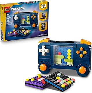 Creator 3 in 1 Retro Gaming Console Building Toy for Boys & Girls - Kids Build a Console, Mini Arcade Game, or Mini Computer - Gift Idea for Gaming Fans, Ages 8+ - 31380