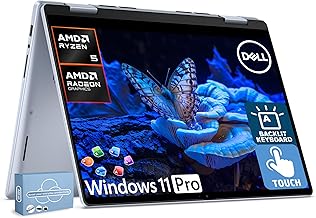 Inspiron 14 2-in-1 Laptop for 2026 Business, Lifetime Office, Al Copilot, 14” FHD+ Touchscreen, AMD Ryzen 5, 16GB RAM, 1TB Storage (512GB SSD+500GB Ext), FP, Backlit KB, MarxsolAddon, Win 11 Pro