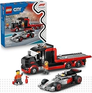 City F1 Display Truck with Audi F1 Race Car - Building Toy for Boys & Girls, Ages 7+ - F1 Car Toy for Pretend Play - Gift for Birthdays - 60493