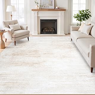 Tosuoka 5x7 Area Rugs for Living Room Bedroom, Washable Neutral Rug Beige Abstract Soft Rugs Modern Non-Slip Rug Low Pile Indoor Carpet for Nursery Dining Room Home Office