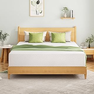 King Size Memory Foam Mattress, 12 Inch Bed Mattress in a Box with Cooling Green Tea Gel, Relieve Pressure with Medium Firm Support, CertiPUR-US Certified, 80''L x 76''W, White