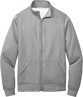 Men's Fleece Cadet Collar Full Zip Sweatshirts in S-4XL