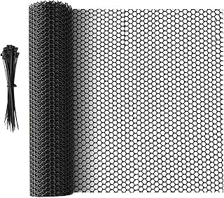 16.4 FT x 15.7 in Roll Mesh Fence, Versatile Black Plastic Fencing & Netting, Cuttable Animal Wire Mesh Fence, Durable Tree Trunk Protector, Suitable for Cat Dog Rabbit Barrier and Plant Protectors