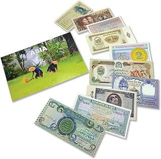 IMPACTO COLECCIONABLES World Paper Money: 10 Banknotes from Asia - Elevate Your Foreign Currency Collection with Old Banknotes and Complete Your Album of Collectibles. (COA Included)
