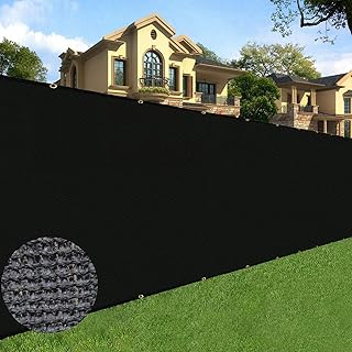 Sunnyglade 6 feet x 50 feet Privacy Screen Fence Heavy Duty Fencing Mesh Shade Net Cover for Wall Garden Yard Backyard (Black, 6 ft X 50 ft)