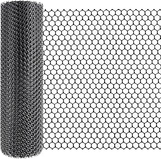 Chicken Wire Fencing 15.7x240 Inches Black, Plastic Mesh Garden Fence Long Roll for Plant Protection, Pet Enclosure, Coop & Yard