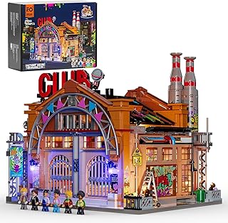 Factory House of Music Lighting Building Bricks Set - Street Fusion Music Club City Town Fully Accessible Multi-Form Modular Collection Kit 2654 Pcs for Adults & Teens & Street Culture Lovers