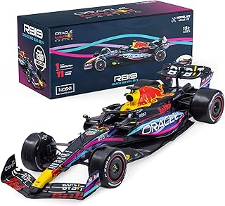Formula 1 Miami GP RB19 Model Kit - 1:18 Scale Argentinian fan competition winner. Neon pink & teal Miami Vice F1 RB19 Model Inspired by Max Verstappen Building kit, Collectible diecast, 140 Pieces