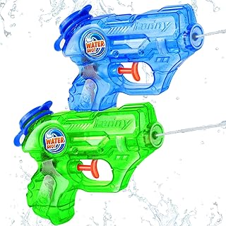Mini Water Gun for Kids Toddler: 2 Pack Water Guns Soaker Squirts Blasters with Trigger for Boys Girls Bath Toys - Ideal Pool Toys Summer Outdoor Beach Fighting Play