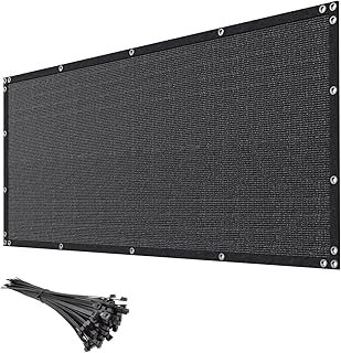 6' x 50' Black Privacy Screen Fence Heavy Duty Fencing Mesh Shade Net Cover for Outdoor Panel Garden Backyard Porch Patio Balcony LSYY