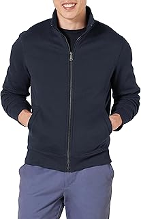 Men's Fleece Zip Up Mock Neck Sweatshirt, Midweight, Regular Fit