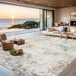 6x9 Area Rugs for Living Room - Washable Rug Modern Abstract Soft Large Neutral Non-Slip Carpet Indoor Floor Stain Resistant Thin Carpets for Bedroom Dining Room Farmhouse Nursery Home Office Multi