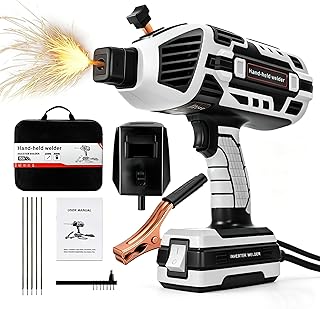 Welding Machine Handheld 110V 120Amp Portable ARC Welder Gun Hand Held Welder Machine with IGBT Inverter 5 Variable Current Adjustment for 1/16''-1/8'' Welding Rods