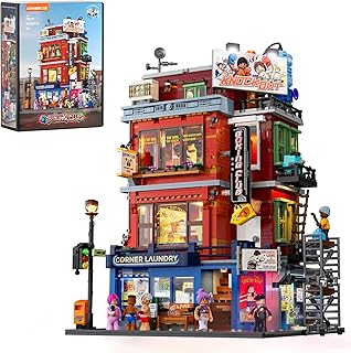 Street Fusion Boxing Club Lighting Building Bricks Set - City Town Modular Playset Collection Display kit with Minifigures 3036 Pcs for Adults & Teens & Life Enthusiasts
