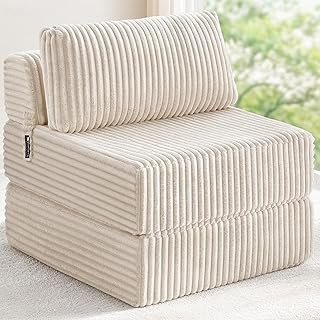 Convertible 4-in-1 Folding Sofa Bed Pocket Coils+Foam Fill Medium Support, Boneless No Assembly for Living Room/Bedroom, Single Beige